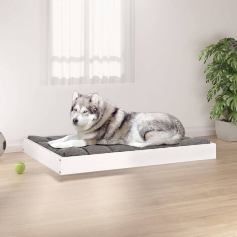vidaXL Dog Bed White 101,5x74x9 cm Solid Wood Pine