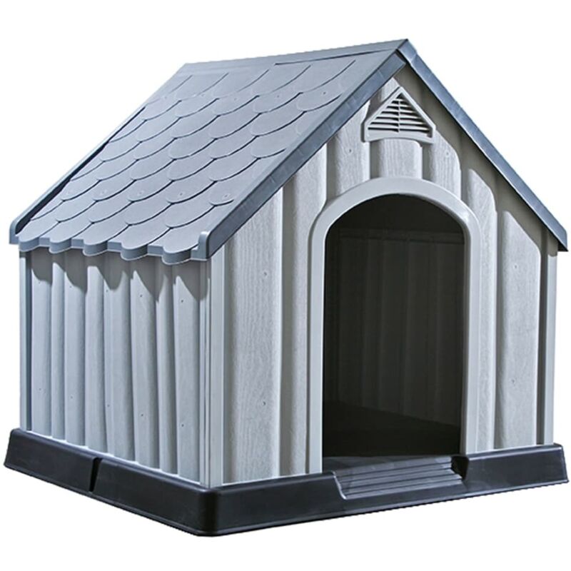 Dog House Grey 92x87x91 Cm Plastic Vidaxl