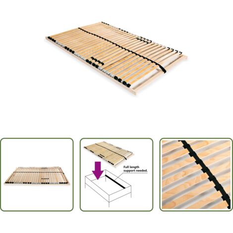 vidaXL Doghe in betulla -  Rete a Doghe 7 Zone senza Materasso con 28 Doghe 100x200 cm