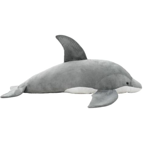 main image of "vidaXL Dolphin Cuddly Toy Plush Grey - Grey"