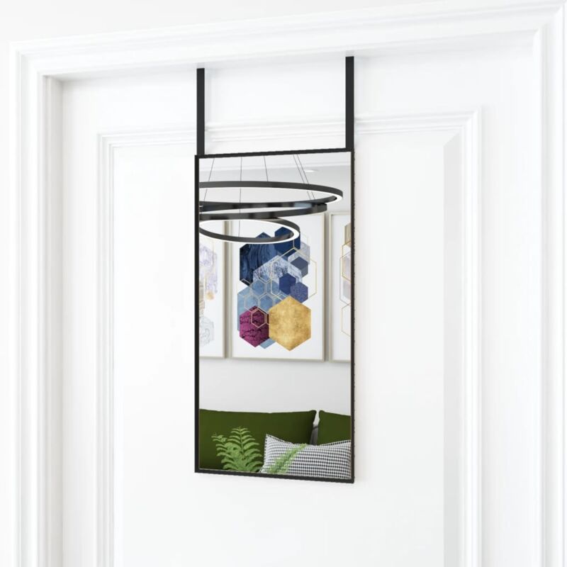 Door Mirror Black 30x60 Cm Glass And Aluminium Vidaxl