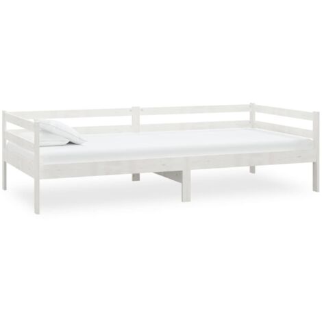 vidaXL Dormeuse Bianca in Legno Massello di Pino 90x200 cm