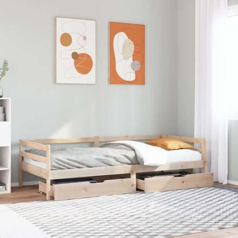 vidaXL Dormeuse con Cassetti 80x200 cm in Legno Massello di Pino