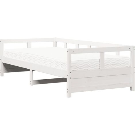 vidaXL Dormeuse con Materasso Bianca 80x200 cm Legno Massello di Pino