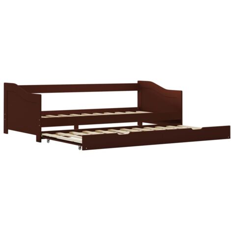 vidaXL Dormeuse Estraibile senza Materasso Marrone Scuro 90x200 cm