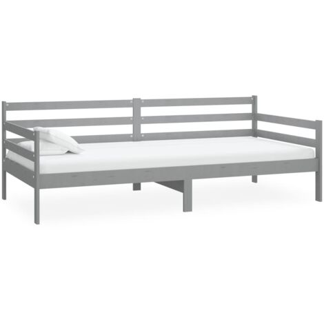 vidaXL Dormeuse Grigia in Legno Massello di Pino 90x200 cm