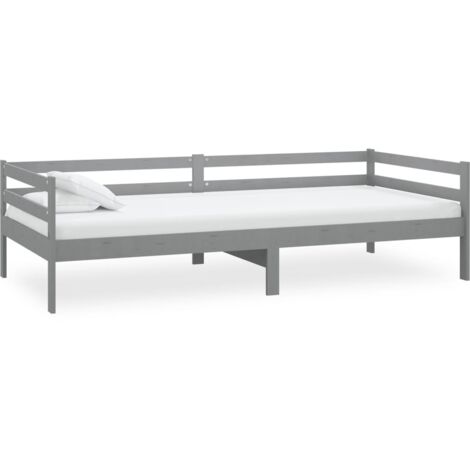 vidaXL Dormeuse Grigia in Legno Massello di Pino 90x200 cm