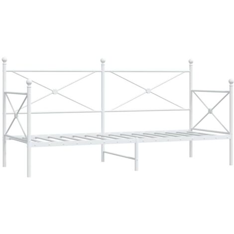 vidaXL Dormeuse senza Materasso Bianco 90x200 cm in Acciaio