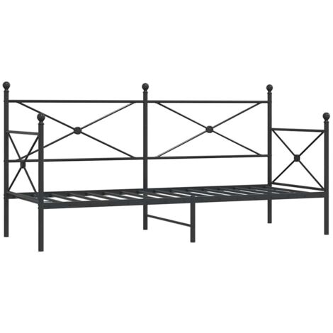 vidaXL Dormeuse senza Materasso Nero 90x200 cm in Acciaio