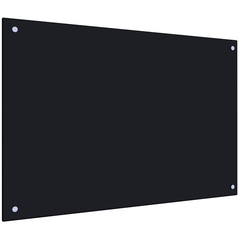 Vidaxl – Dosseret de cuisine en verre trempé noir 90 x 60 cm – Protection anti-éclaboussures – Résistant à la chaleur et aux rayures – Facile à nettoyer
