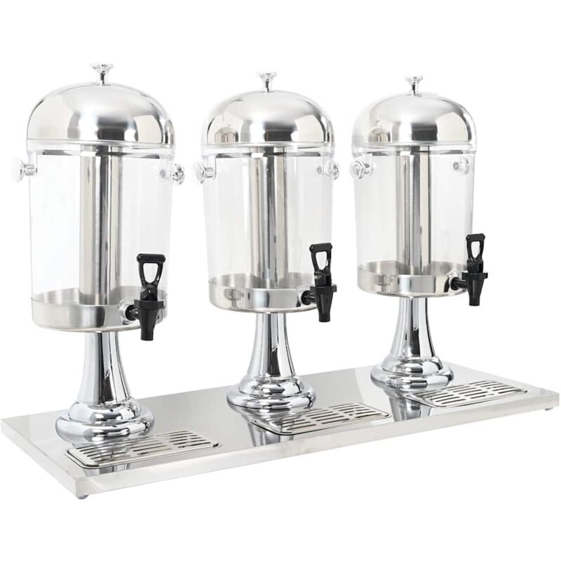 Vidaxl - Distributeur de jus en acier inoxydable 3 x 8 l