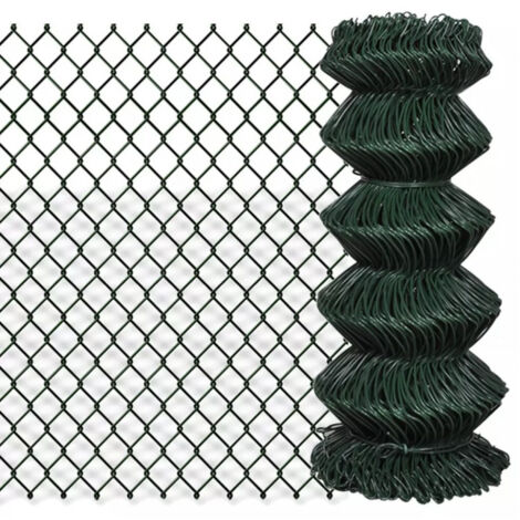 vidaXL Drahtzaun mit Rautenstruktur Stahl 0,8x15 m Grün