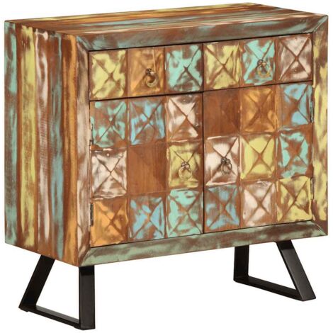 vidaXL Drawer Cabinet Multicolour 70x35x70 cm Solid Wood Reclaimed