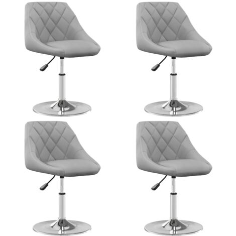 vidaXL Drehbare Esszimmerstühle 4er Set Grau Velours
