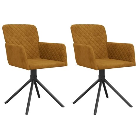 vidaXL Drehbare Esszimmerstühle Set von 2 Braun Samt