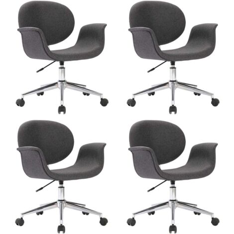 vidaXL Drehbare Esszimmerstühle Set von 4 Grau Stoff