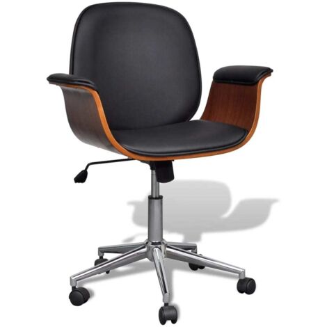 vidaXL Drehbarer Armlehnstuhl Bugholz und Kunstleder