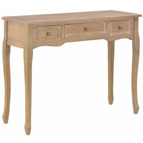 vidaXL Dressing Console Table with 3 Drawers Brown