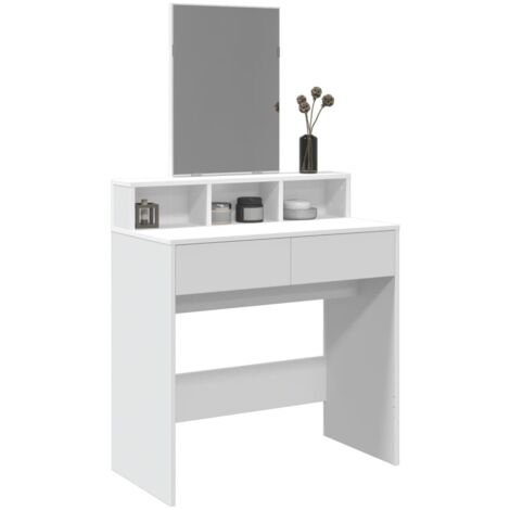 vidaXL Dressing Table with Mirror White 80x41x144,5 cm