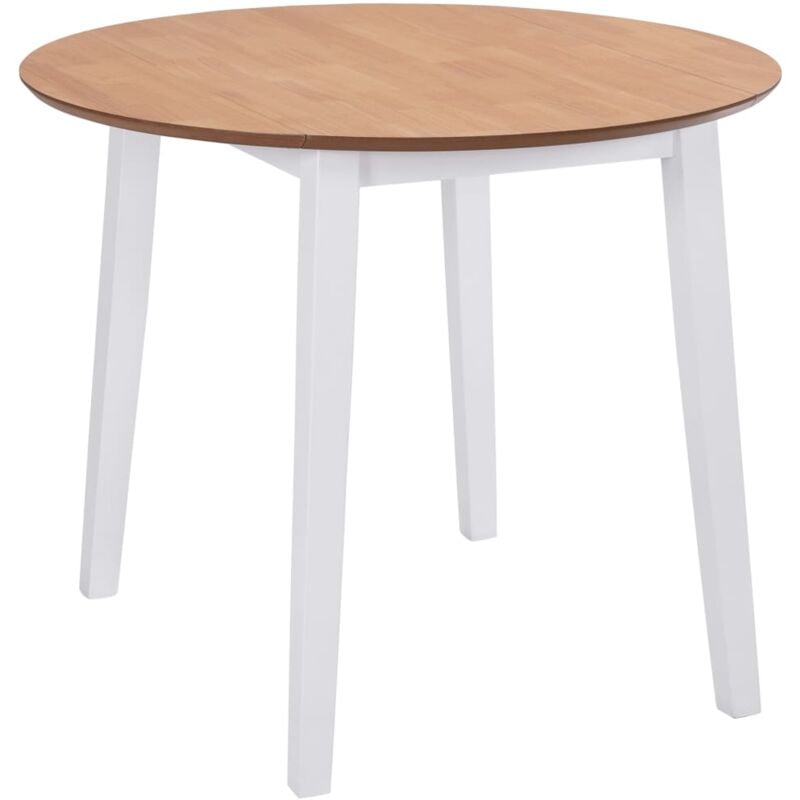 Drop-leaf Dining Table Round MDF White vidaXL