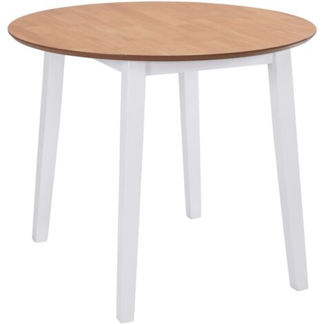 vidaXL Drop-leaf Dining Table Round MDF White