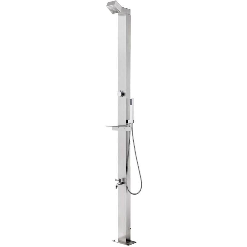 

vidaXL Ducha de jardín acero inoxidable 220 cm - Plateado
