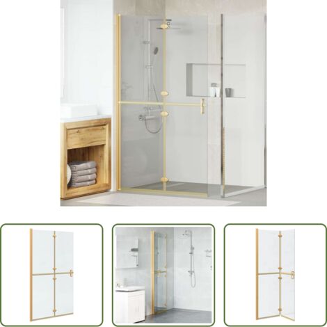 vidaXL Ducha moderna - Panel de ducha a ras de suelo Dorado 110 x 6,5 x 190 cm
