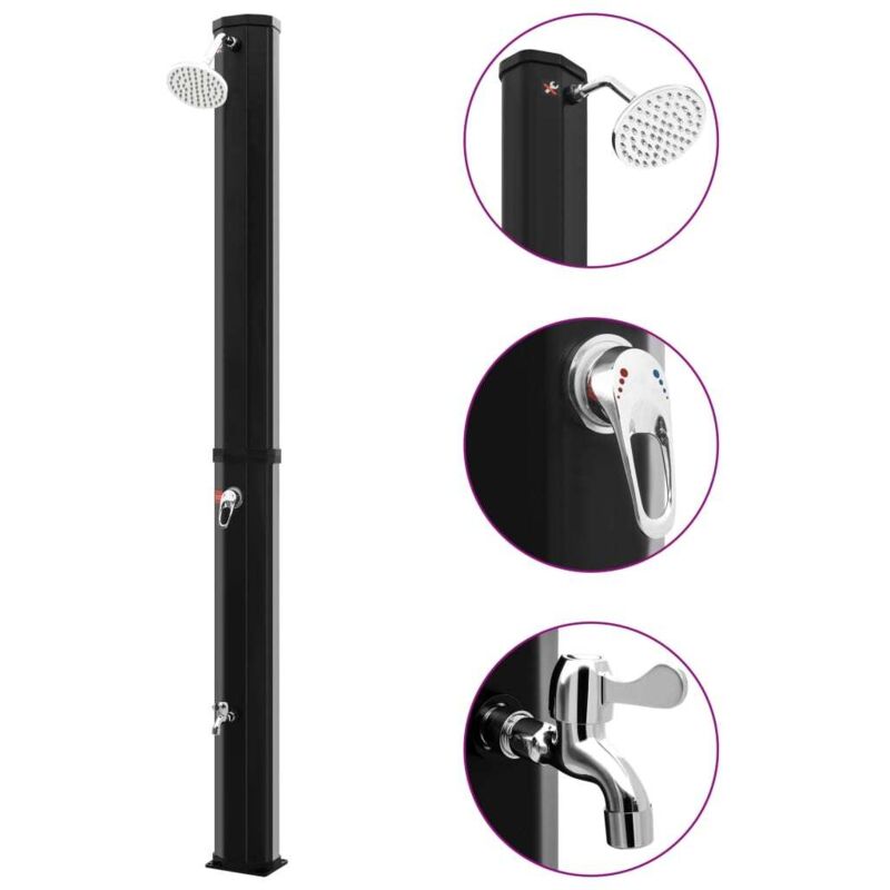 Vidaxl - Ducha Solar Exterior Con Rociador Y Grifo Negro 35 L