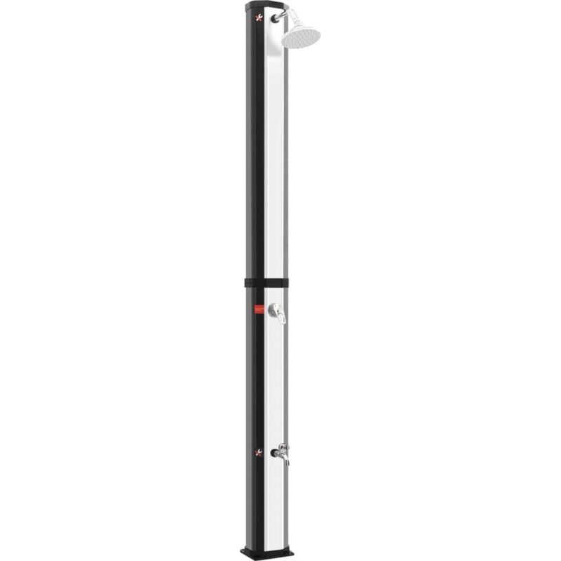 

vidaXL Ducha solar de jardín con alcachofa y grifo 35 L - Plateado
