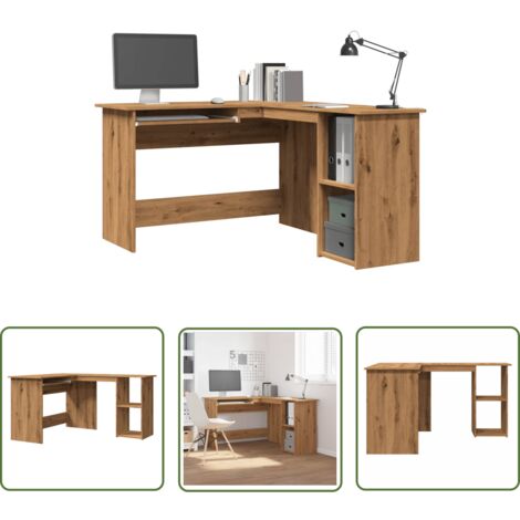 vidaXL Eckschreibtisch Artisan-Eiche 120x140x75 cm Holzwerkstoff