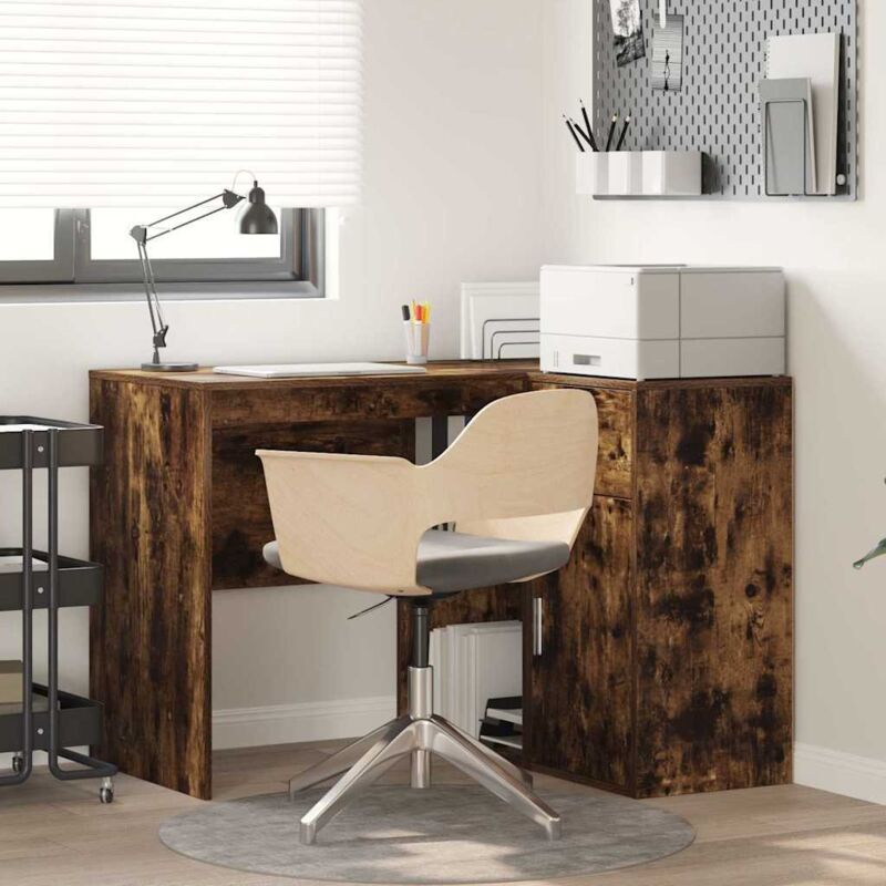 Eckschreibtisch 2 Pcs Geräucherte Eiche 102 X 50 X 75 Cm Vidaxl