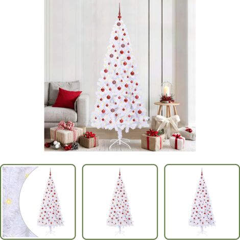 vidaXL Éclairage LED -  Sapin de Noël artificiel avec 300 LED Blanc 210 cm PVC et Acier