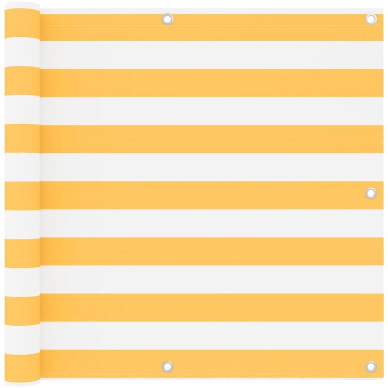 Vidaxl - cran de balcon Blanc et jaune 90x400 cm Tissu Oxford