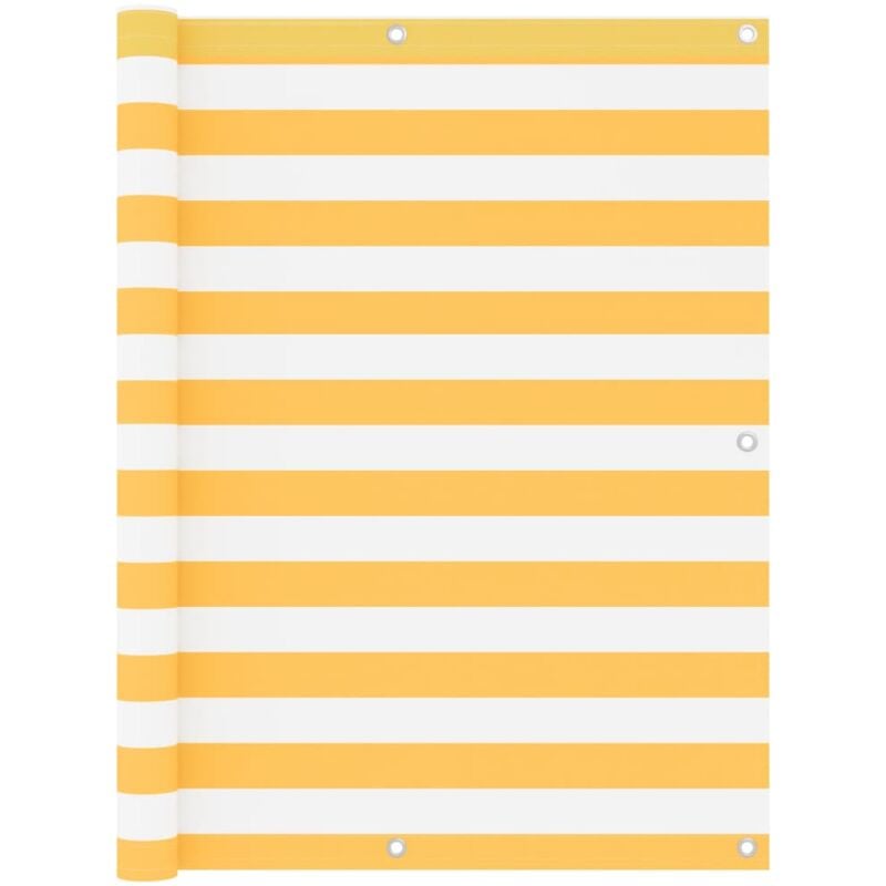 Vidaxl - cran de balcon Blanc et jaune 120x500 cm Tissu Oxford