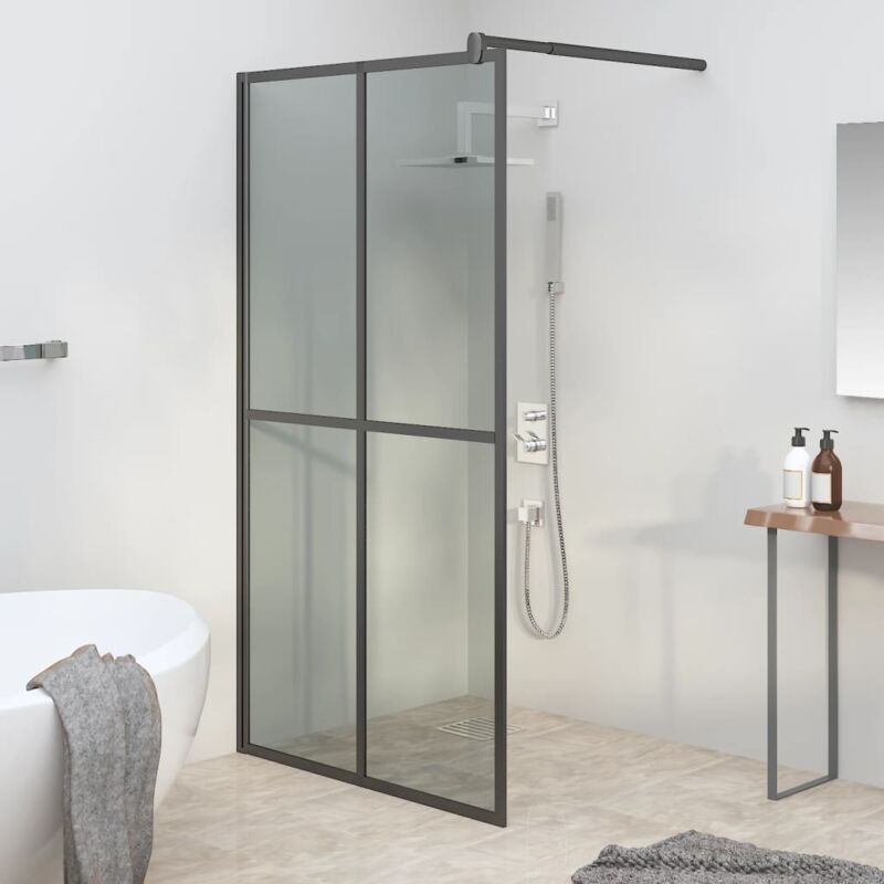 Vidaxl - cran de douche 100x195 cm Verre trempé foncé