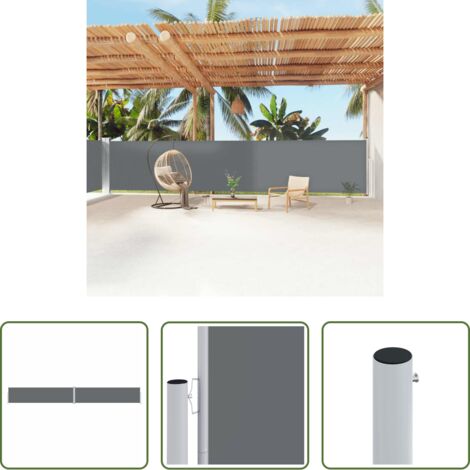 vidaXL Écran d'intimité -  Auvent latéral rétractable Anthracite 160x1200 cm