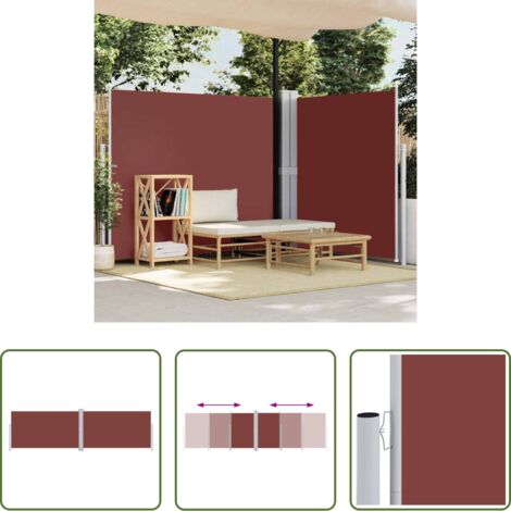 vidaXL Écran d'intimité -  Auvent latéral rétractable Marron 180x600 cm