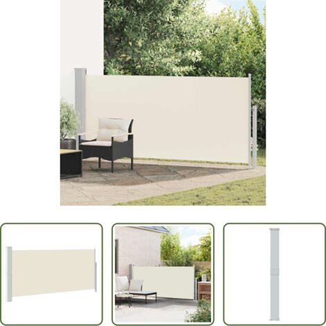 vidaXL Écran extérieur -  Auvent latéral rétractable 140 x 300 cm Blanc cassé