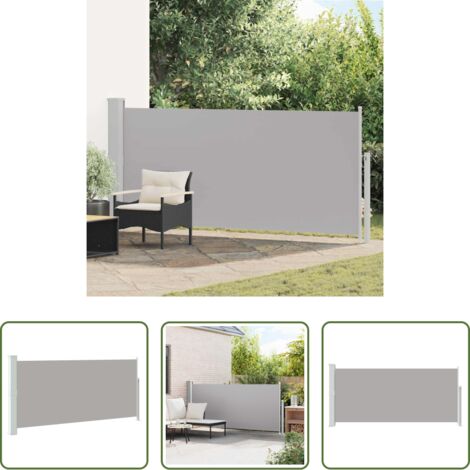 vidaXL Écran extérieur -  Auvent latéral rétractable 140 x 300 cm Gris