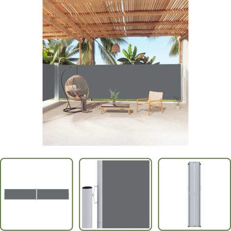 vidaXL Écran extérieur -  Auvent latéral rétractable Anthracite 180x1000 cm