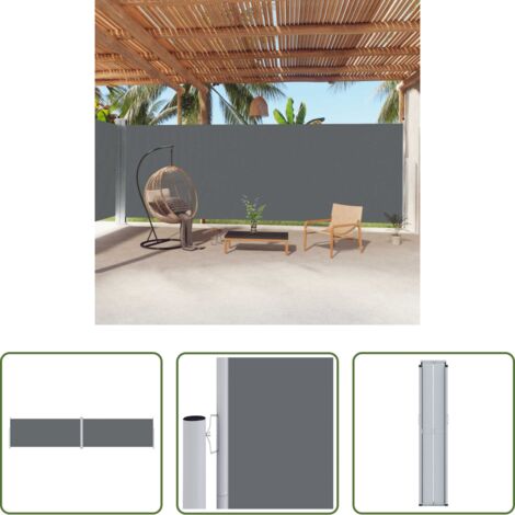 vidaXL Écran extérieur -  Auvent latéral rétractable Anthracite 220x1000 cm