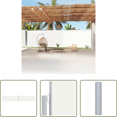 vidaXL Écran extérieur -  Auvent latéral rétractable Crème 220x1200 cm