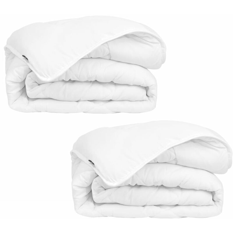 

vidaXL 2x Edredones Cama para Invierno 155x200 cm - Blanco