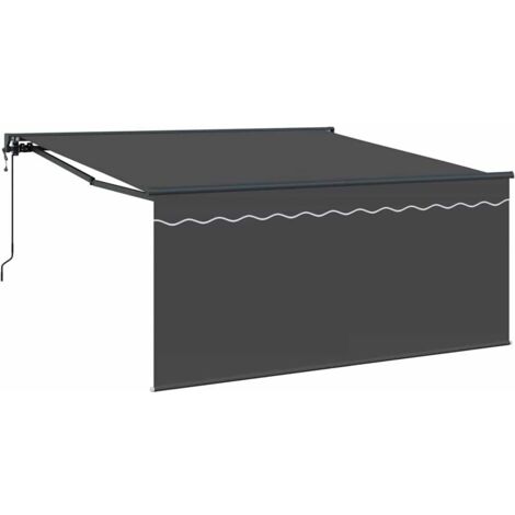 vidaXL Einziehbare Markise Grau und Anthrazit 350 x 250 cm