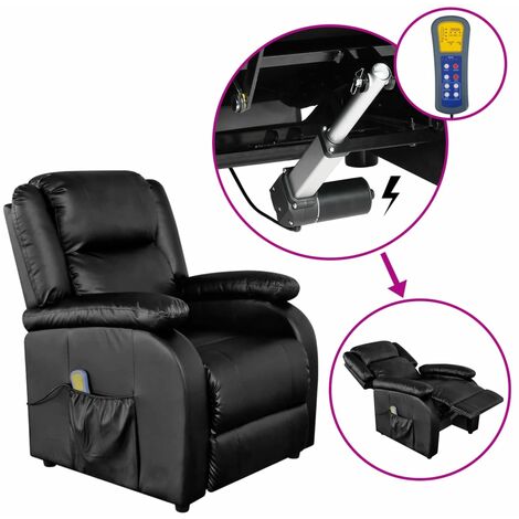 main image of "vidaXL Electric Massage Recliner Wine Red Faux Leather - Red"