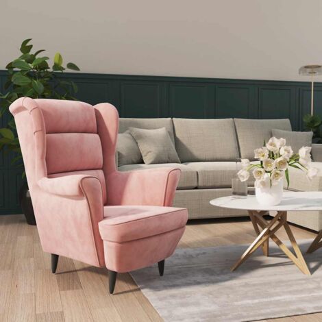 vidaXL Eleganter und Bequemer Samtsessel in Rosa