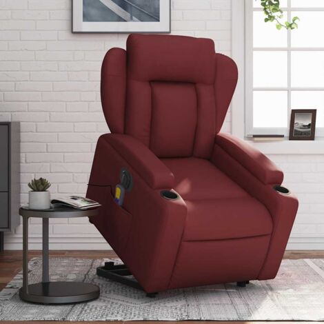 vidaXL Elektrischer Massage-Recliner Sessel Bordeauxrot