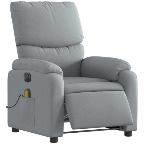 vidaXL Elektrischer Massage-Sessel grau mit Neigefunktion