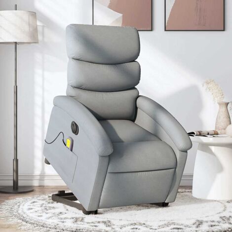 vidaXL Elektrischer Massagesessel Grau Stoff