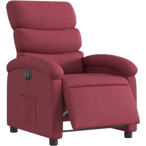 vidaXL Elektrischer Relaxsessel Bordeauxrot Stoff